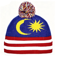 Nouveau bonnet tricoté avec drapeau de Madagascar pour femmes et hommes, bonnet à pompon, bonnet chaud d'hiver, doux, extensible, pas cher, vente en gros personnalisée