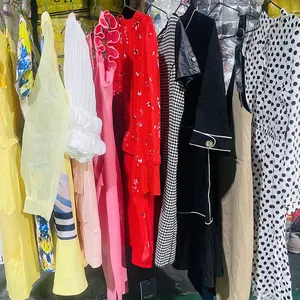 Wholesale of used women's clothing high-quality summer dresses second-hand clothes and women's clothing bales