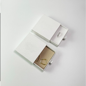 Custom Logo Printed Custom Design Modern Luxury <b>White</b> Velvet Drawer Slide <b>Gift</b> Packaging Jewelry <b>Box</b> Microfiber Jewelry Pouch - Product Image 6