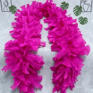 Boa di piume di tacchino tinte da 90g, prezzo all'ingrosso, boa di piume spessa lunga 2 metri per matrimoni e feste - Product Image 1