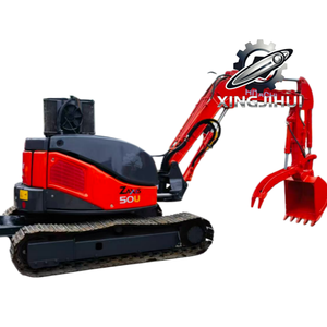 Excavatrice d'occasion Hitachi Zaxis50U, marque japonaise d'origine, 5 tonnes, moteur Yanmar avec pince à griffes - Product Image 1