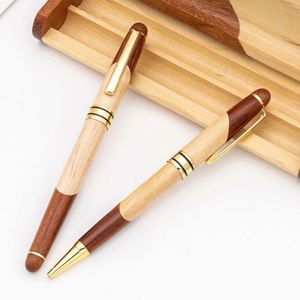 High Quality Eco-Friendly Folding Multi-Color Wooden <b>Box</b> Ballpoint Pens Set with Innovative Gift Packaging for Business Writing - Product Image 1