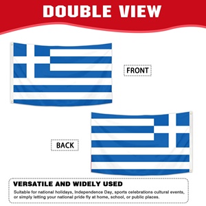 Drapeaux personnalisés en gros 90x150cm Drapeau national de la Grèce Bleu Blanc Croix Rayures 100D Polyester avec œillets - Product Image 3