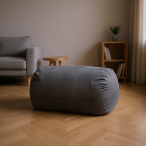 Sofá cilíndrico de gamuza Michael de 4 pies, color carbón, diseño minimalista, un asiento - Product Image 2