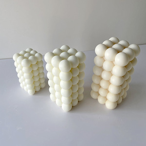 Nouveau <span class=keywords><strong>moule</strong></span> à bougie fait à la main, résine savon moules en Silicone 3x6 trous 3D magique rond bulle Cube cylindre Silicone bougie moules - Product Image 3