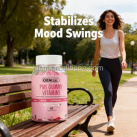 Gummies à l'extrait de canneberge pour soulager les douleurs menstruelles - Soutien au syndrome prémenstruel, soulagement des douleurs menstruelles, équilibre hormonal, soutien des sautes d'humeur, complément alimentaire pour la santé