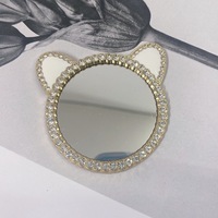 Strass Telefon Griff Telefon Spiegel Mobiles Zubehör Diamant Luxus Haltet asche Runder Spiegel Luxuriöser Spiegel