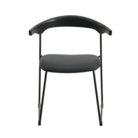 Chaise nordique tapissée en métal bon marché avec dossier en bois massif chaise de salle à manger de jambe de traîneau pour restaurant