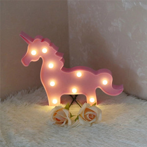 Lámpara de mesa con forma de unicornio para decoración de dormitorio infantil, luces Led de noche con dibujos animados de animales - Product Image 6