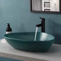 Lavabo de salle de bain en céramique MWD Modern Hotel, à trou unique, facile à nettoyer, en surface solide