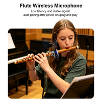 2.4G Wireless Flute Microphone Clip-on Instrument Mic for Flute Clarinet Bamboo Flute Hulusi