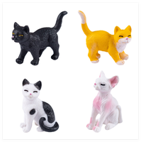 Figurines miniatures en PVC animaux en plastique chats réalistes figurine 3D collection jouets surprises pour enfants poupée ornements