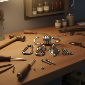 Crochet de suspension en acier inoxydable <span class=keywords><strong>pour</strong></span> chaise suspendue, lit, sangle de yoga, accessoires de sac de sable, ensemble de levage rotatif à 360 degrés - Product Image 1