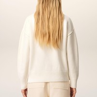 Marque privée Fabricants de tricots Pull en tricot pour femmes Pull Paris Love Jacquard Polo en laine mérinos pour femmes