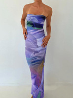 En stock Robe tube moulante sexy pour femme, style urbain, épaules dénudées, taille naturelle, respirante, tenue de soirée d'été