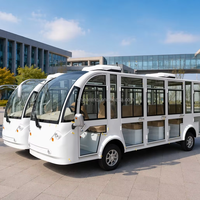 Bus électrique de tourisme 14 places, fermé, 72V 4KW AC, autonomie 80-100km, mini-bus électrique pour le transport en station balnéaire ou hôtel