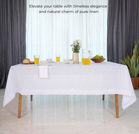 Nappe en lin 100% naturel de qualité supérieure, résistante aux plis, lavable, pour restaurant, mariage, maison, couverture de table à manger.