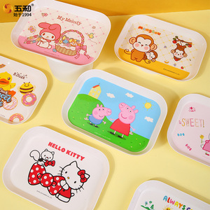 Wuhe Cartoon Rectangular Melamine Plates For Kids Food Serving Dish - Product Image 1