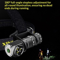 Lampe torche LED multifonction en alliage d'aluminium, à fixation sur la tête, rechargeable par USB, longue portée, détachable, pour le camping
