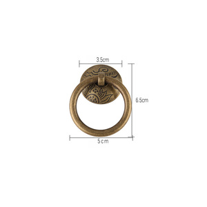 Chinese Antique Brass Handles Pulls Wooden Box <strong>Chest</strong> Pull Rings Classic Cabinet Medicine Cabinet <strong>Drawer</strong> <strong>Knobs</strong> - Product Image 6