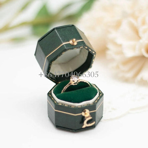 Vintage European PU Leather <b>Ring</b> <b>Box</b> Engagement Wedding <b>Proposal</b> Jewelry Gift <b>Box</b> Heart Octagonal Round <b>Ring</b> Storage <b>Box</b> - Product Image 3