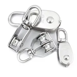 Chinese Manufacturer Supply Stainless Steel 304 Single Wheel Sheave Swivel Type Eye Wire Rope Pulley