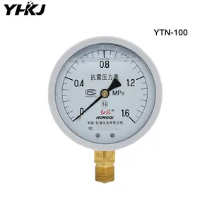 Hongqi-YTN-100 de instrumentos a prueba de golpes, medidor de presión lleno de aceite de 0-1mpa, 1,6 niveles, 100MPa