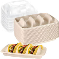 Boîte d'emballage pour tacos mexicains jetables, boîte d'emballage pour tacos et burritos, boîte biodégradable respectueuse de l'environnement