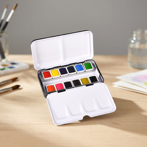 Ensemble de peinture à l'eau DIY 12/24/36/48 couleurs, peinture artistique, coloriage, pigments, gouache, boîte de peinture personnalisée, papier, à partir de 3 ans / Peinture - Product Image 3