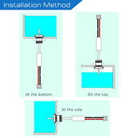 Sonde d'électrode en acier inoxydable Capteurs de niveau de liquide Zenvansz ZV-DJ1-2200 5VDC Aiguille unique à base de conductivité Robot de balayage