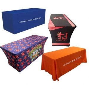Polyester White Party Wedding Display <b>Table</b> <b>Cloth</b> Promotional Trade Show Display <b>Table</b> <b>Cloth</b> - Product Image 1