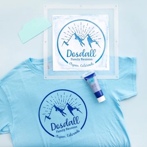 DIY Plastic Screen Printing Kit for Beginners Includes Screen Printing <b>Frame</b> Stencils <b>Paints</b> Squeegees Bags Apron - Product Image 6