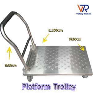 Carrito de acero inoxidable de alta calidad para cocina VICTORY, carro de comedor inoxidable, herramienta moderna para supermercado, suministros para hoteles y restaurantes - Product Image 3