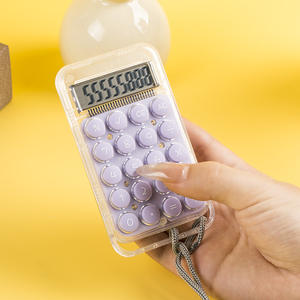 Mini calculatrice à 12 chiffres avec lanière mini calculatrice scientifique bouton calculatrice de poche à piles - Product Image 6