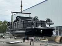 Allhouse Luxus-Aluminium-Pontonboot zum Bestpreis mit Außenbordmotor, Livewell und Marine-Qualitätslegierungskonstruktion