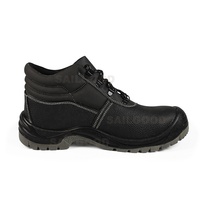 Bottes de sécurité Cowboy en cuir véritable pour hommes avec embout en acier et semelle solide en PU pour la protection des pieds