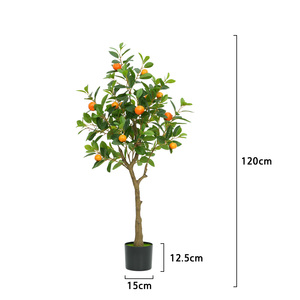 ต้นส้มประดิษฐ์พร้อมผลไม้รสเปรี้ยวสำหรับตกแต่งในร่มสำนักงานกลางแจ้งสวนจำลองต้นส้มเขียวหวาน4FT ปลูกบอนไซ - Product Image 6