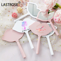 Miroir de maquillage portable en forme de cœur avec strass, idéal pour les voyages, marque privée, cadeau pour femme - Vente chaude