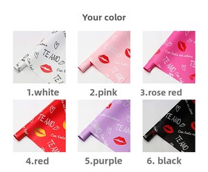 Papel de Regalo Reciclable con Diseño de Flor Española Roja, Romántico, de Alta Gama, para Manualidades, Ramos de Flores y Regalos - Product Image 6