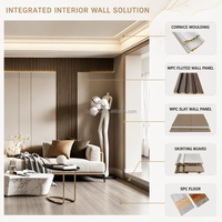 Panneaux Muraux Intérieurs Cannnelés Revêtement PVC Effet Marbre Blanc Bois 3D Panneaux Muraux WPC Habillage Mural Fabricants Foshan