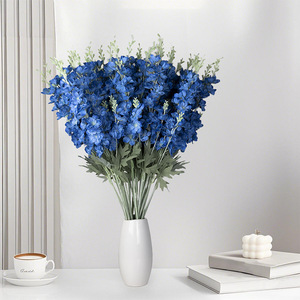 ดอกเดลฟีเนียมประดิษฐ์แบบกำมะหยี่ ผ้าไหมคุณภาพสูง สมจริง ใช้ตกแต่งงานแต่งงานและบ้าน - Product Image 3