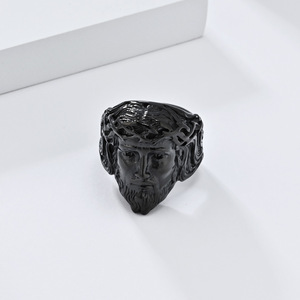 yunnique style creative retro personalized <b>rings</b>, creative portrait <b>titanium</b> steel men's <b>rings</b>, fashion pattern jew - Product Image 2