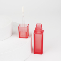 Tubes à gloss transparents vides de 9 ml avec applicateur rose, couleur personnalisable, emballage cosmétique pour rouge à lèvres