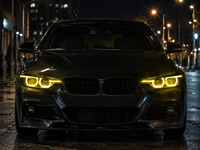 Faros LED BK para BMW F30 F31 F35 Serie 3 2012-2015, Conjunto de Faros Delanteros de Doble Color con Ojos de Ángel, Lente de Proyector Dual, Actualización de Faros