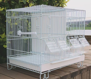 Küçük kuşlar bütçeleri için çıkarılabilir gıda kapları ile dayanıklı istiflenebilir Metal kuş kafesi uzun vadeli konut verimli Pet bakım - Product Image 2