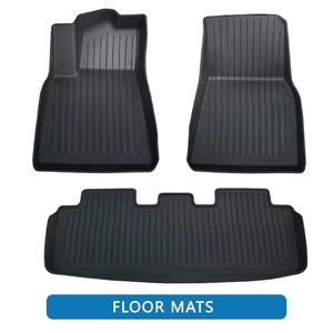 Tapis de voiture KADDEN toutes saisons de luxe en TPE, ensemble complet 3 pièces pour Tesla <span class=keywords><strong>Model</strong></span> <span class=keywords><strong>S</strong></span> <span class=keywords><strong>Plaid</strong></span> 2022, tapis de coffre - Product Image 1
