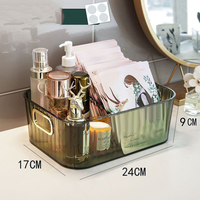 Nouveau design comptoir maquillage conteneur cosmétiques coiffeuse soins du visage boîte de rangement organisateur avec poignée