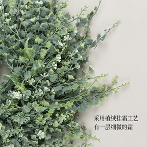 พวงหรีดประดิษฐ์ใบไม้สีเขียว - Product Image 2