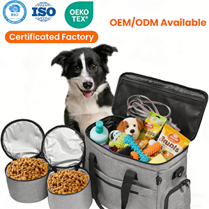 Bolsa de Viaje <span class=keywords><strong>para</strong></span> Perros de Poliéster Personalizada de Fábrica, Maleta <span class=keywords><strong>para</strong></span> <span class=keywords><strong>Mascotas</strong></span>, Bolso de Transporte <span class=keywords><strong>para</strong></span> <span class=keywords><strong>Mascotas</strong></span> de Fin de Semana con Tazón Plegable - Product Image 1