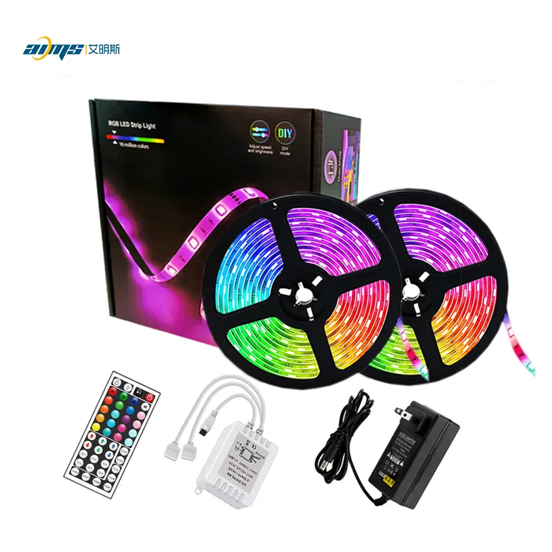 12v 5050 rgb long led strip 5m 10m 20m multicolor flexible lights universal TV backlight tape strip with remote IP65 waterproof